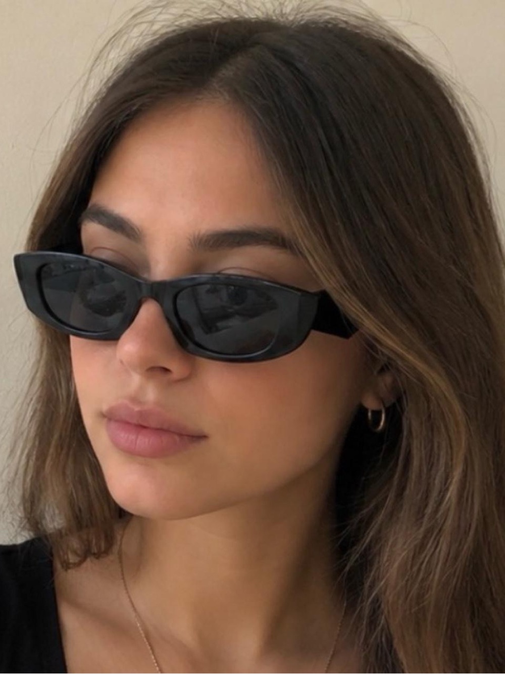 Black Cat Eye Rectangle Sunglasses | Women’s Y2K UV400